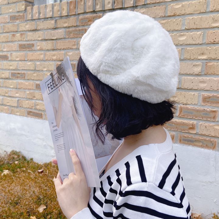 [달링걸]밍크 겨울 빵모자 베레모 털모자 데일리 코디 패션 5color